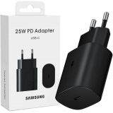 Samsung EP-TA800XWE Cestovní nabíječka Quickcharge 25W + USB-C Datový Kabel Black